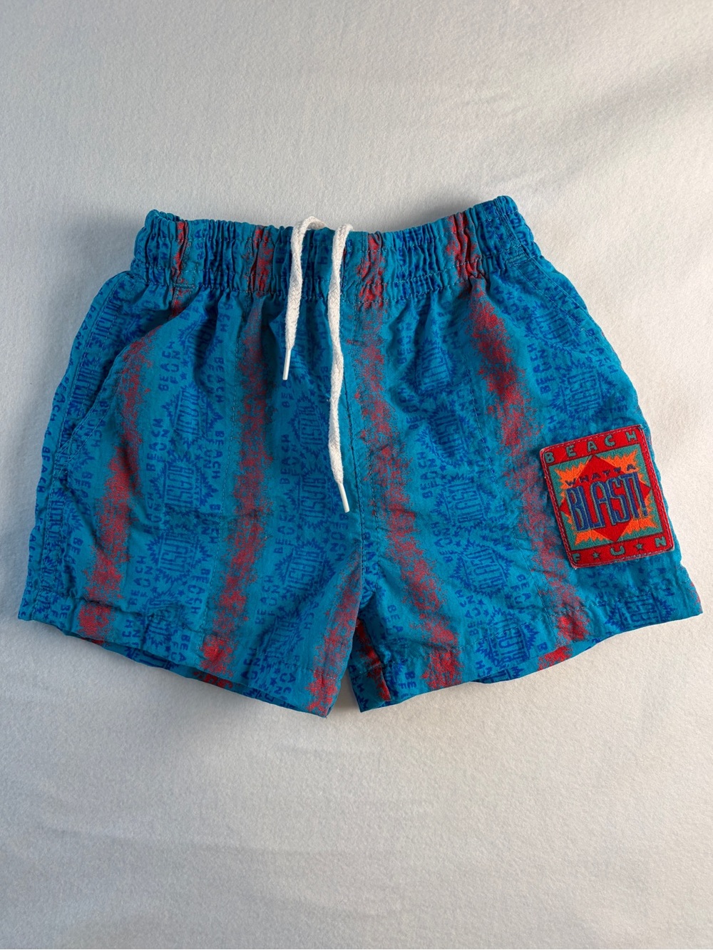 VTG Tadpole 80s Swim Trunks‎ Shorts Geometric AOP What a Blast! 2T